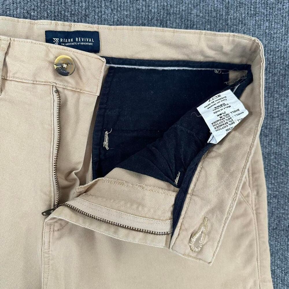 Roark Revival Men’s Cotton Twill Chino Shorts Classic Muted Tone Khaki Shorts 32 - Picture 3 of 8